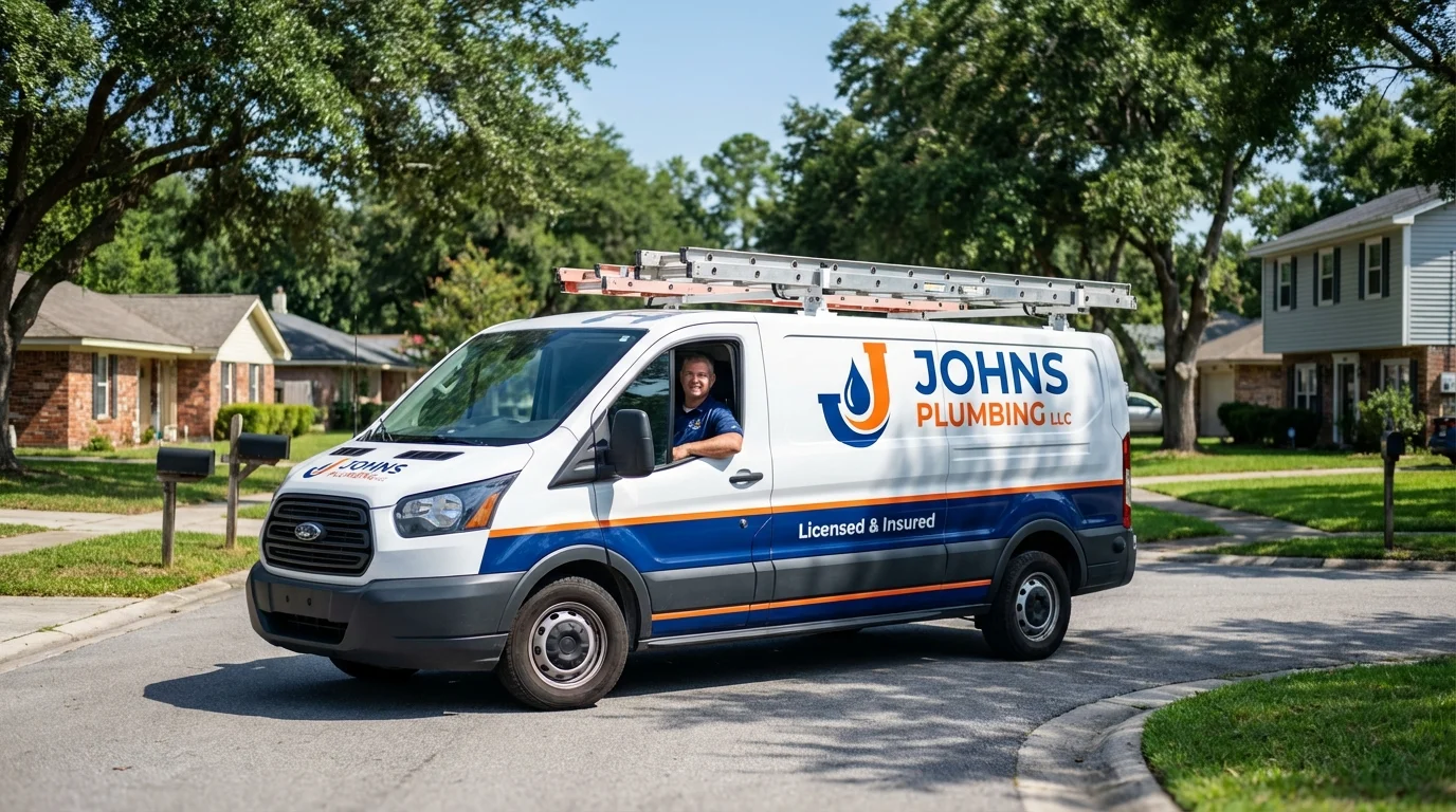 Johns Plumbing LLC service van in Wetumka, OK