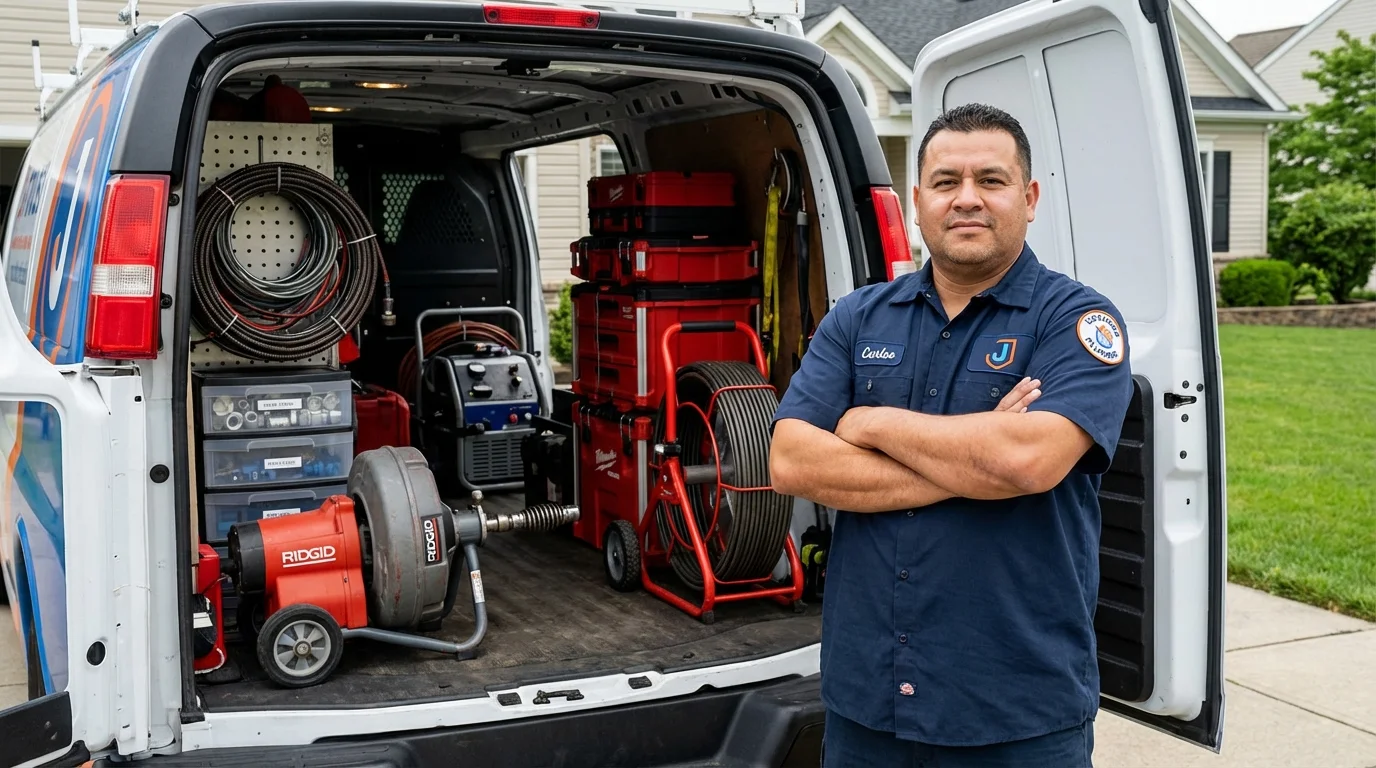 Professional drain cleaning equipment and Johns Plumbing LLC plumber in Wetumka