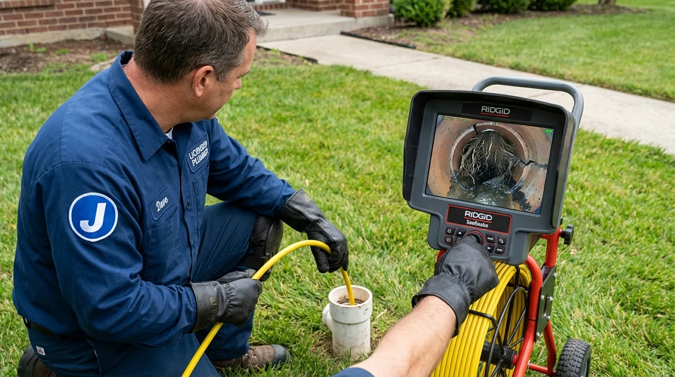 Sewer camera inspection being performed by Johns Plumbing LLC in Wetumka