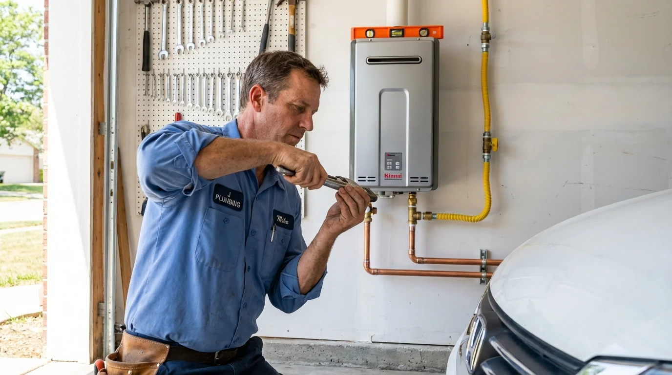Tankless water heater installation by a Johns Plumbing LLC plumber in Wetumka